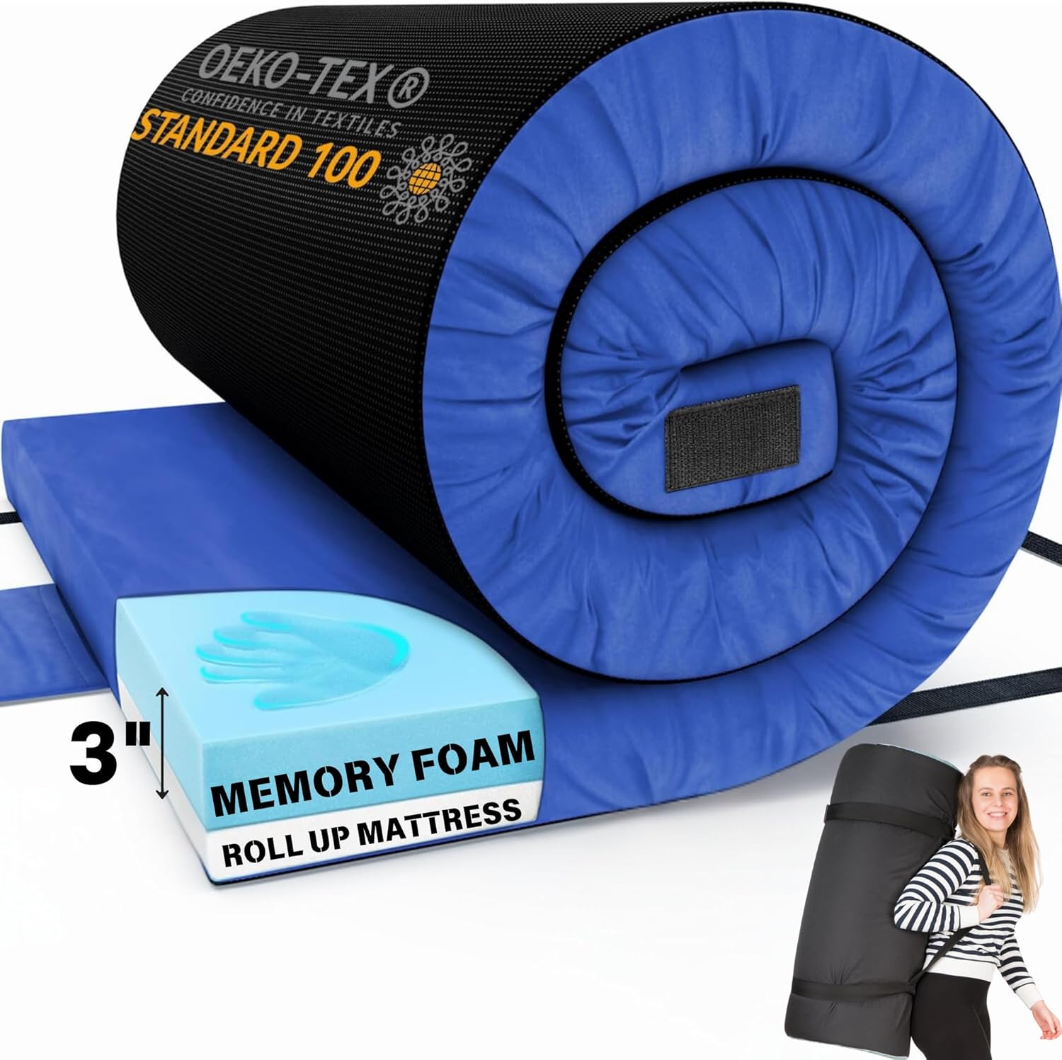 Hazli Matrix Air-Cell Memory Foam Camping Mattress – 6 Sizes, 5 Colors