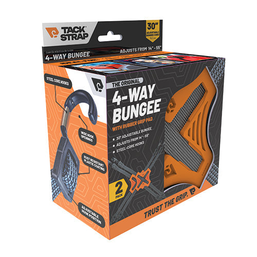 4-Way Bungee Cord System - Non-Slip 2 Pack