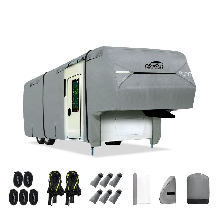 DekaSun RV cover with accessories on a white background