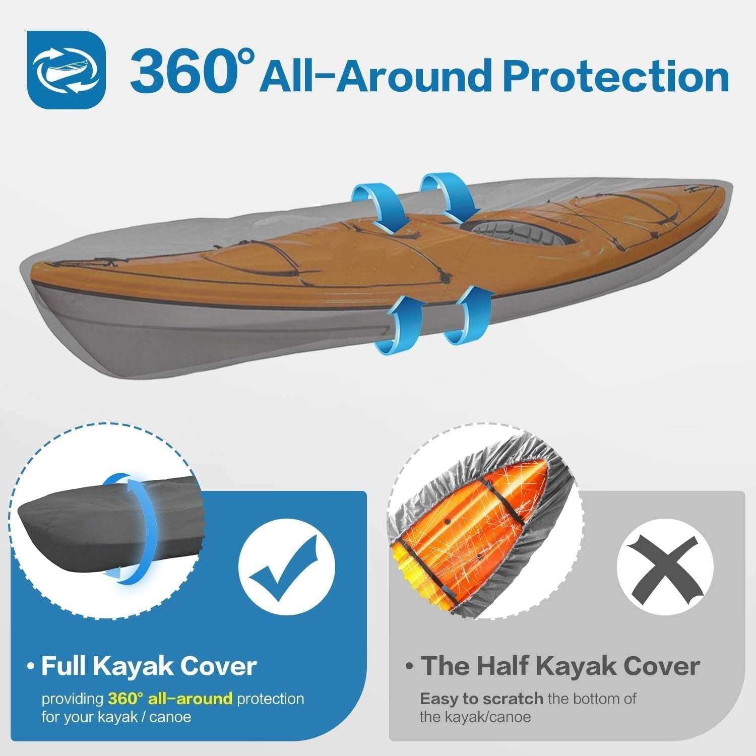 Waterproof Kayak Cover- UV Protection Storage Bag
