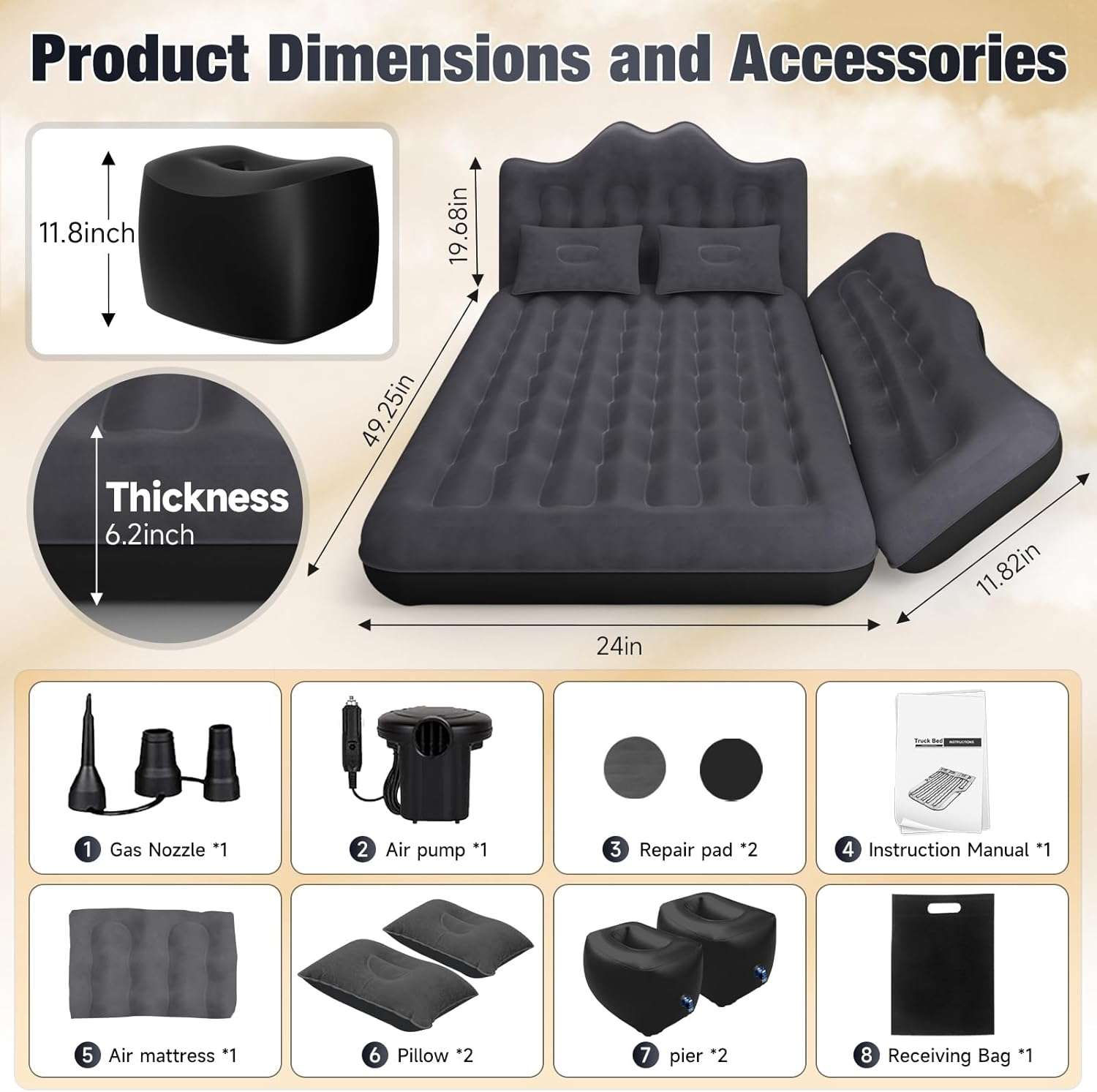 2-in-1 Foldable SUV & Car Air Mattress — Road Trip Bed