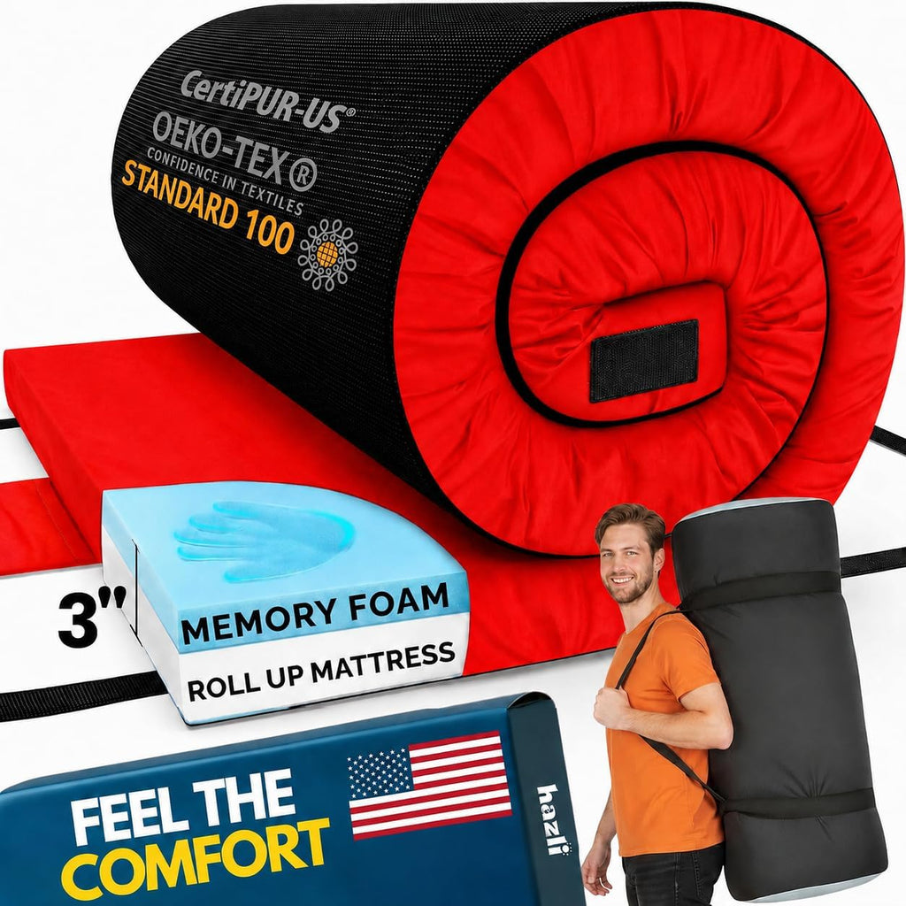 Hazli Matrix Air-Cell Memory Foam Camping Mattress – 6 Sizes, 5 Colors