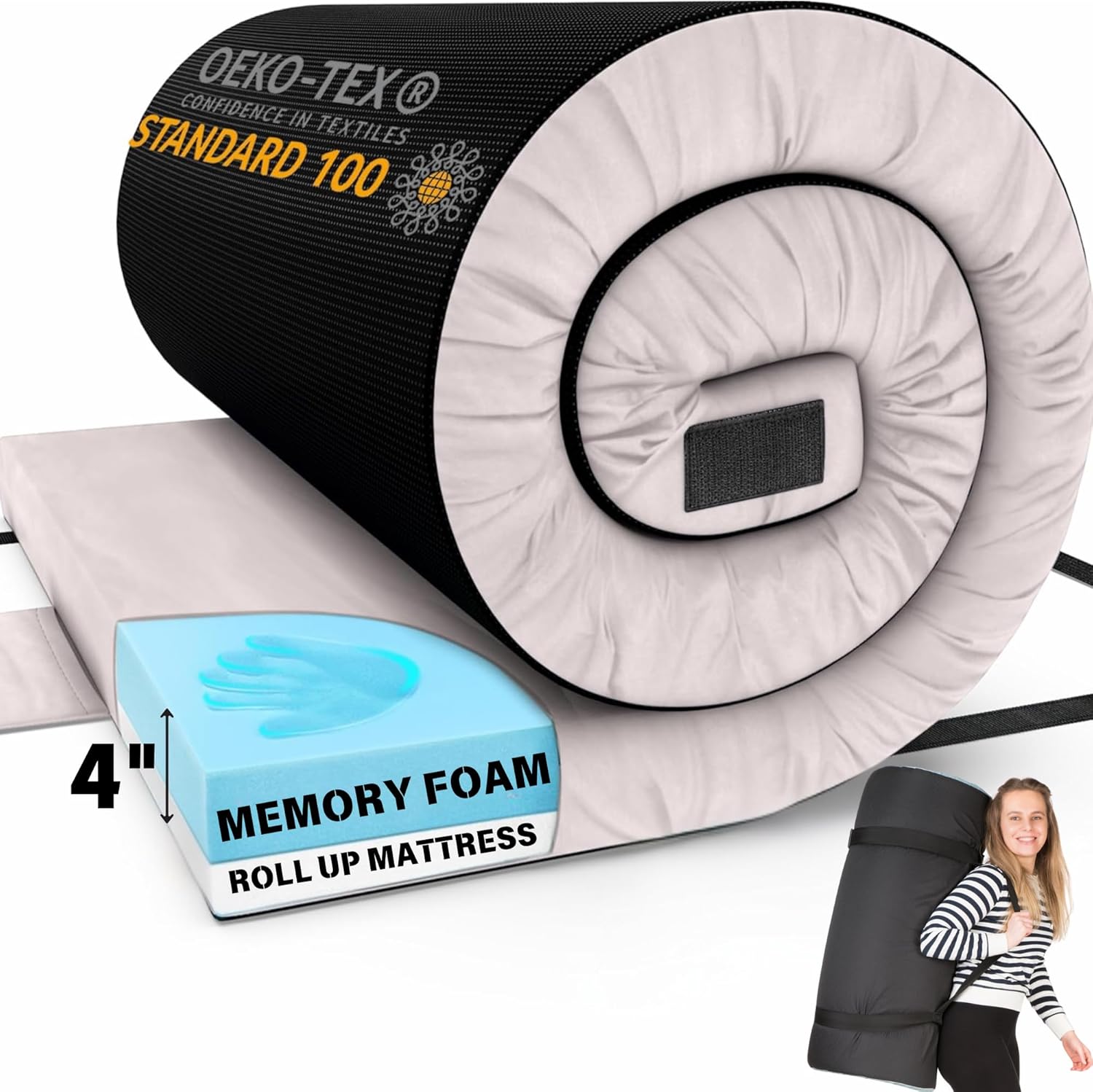 Hazli Matrix Air-Cell Memory Foam Camping Mattress – 6 Sizes, 5 Colors