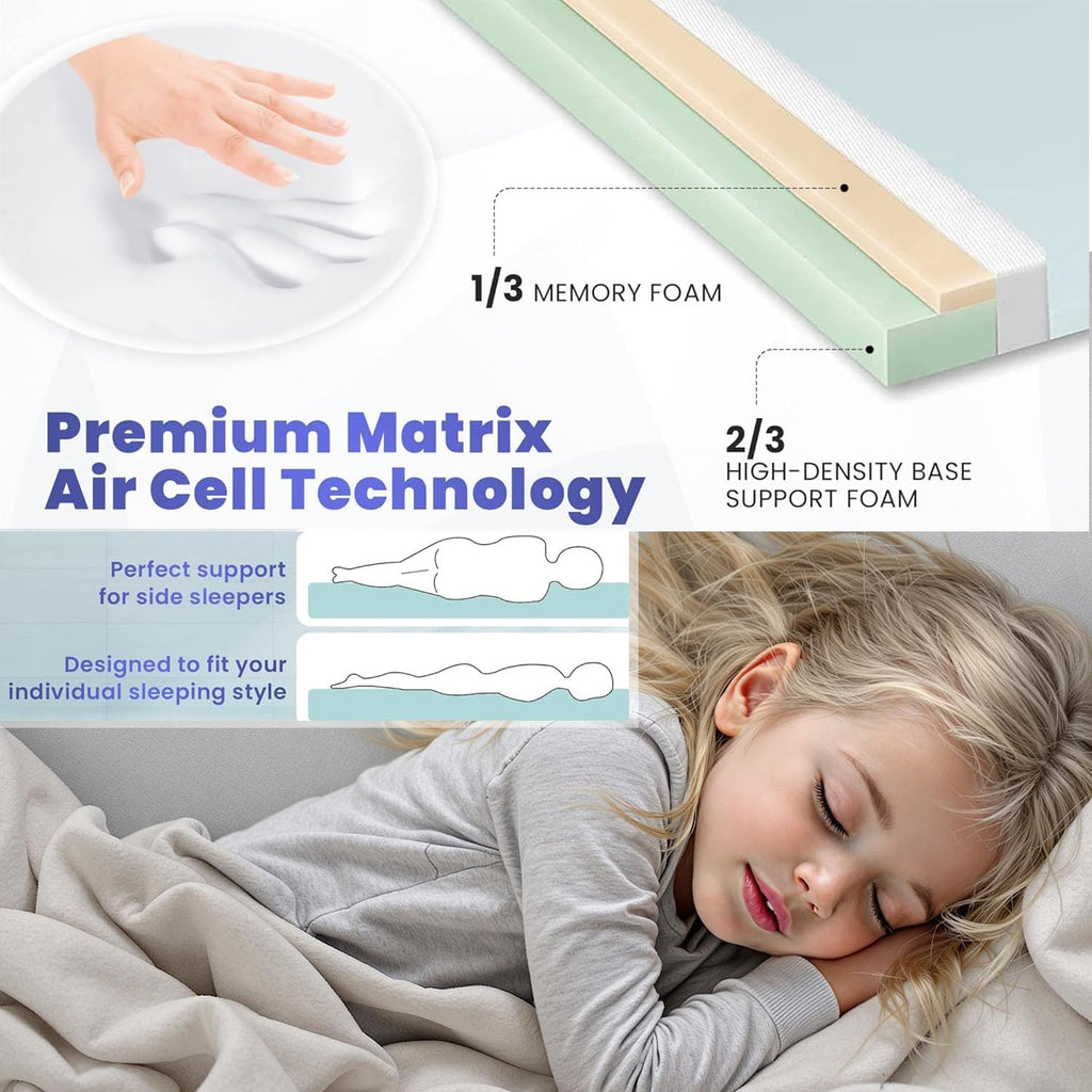 Hazli Matrix Air-Cell Memory Foam Camping Mattress – 6 Sizes, 5 Colors