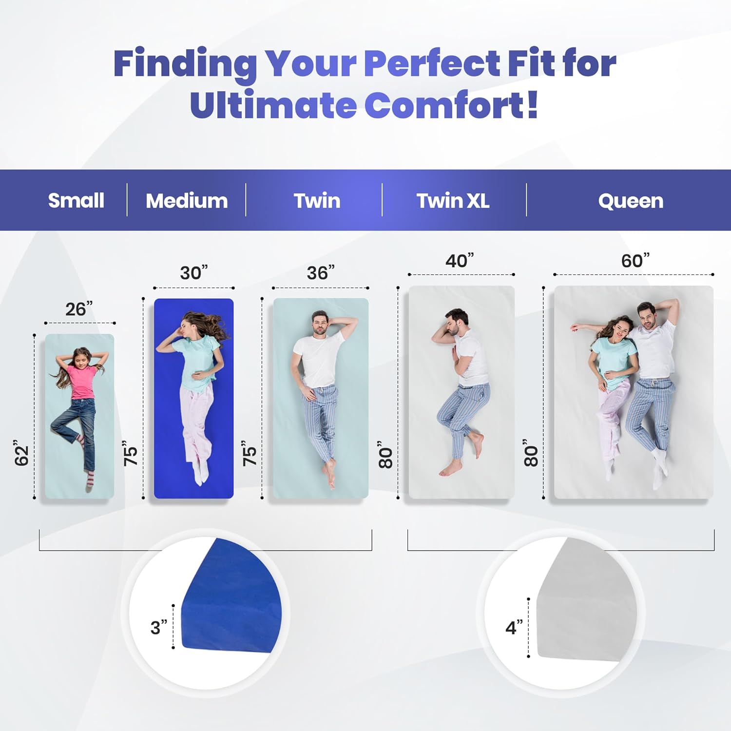 Hazli Matrix Air-Cell Memory Foam Camping Mattress – 6 Sizes, 5 Colors
