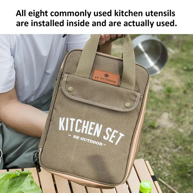 8-Piece Camping Cookware & Utensil Set