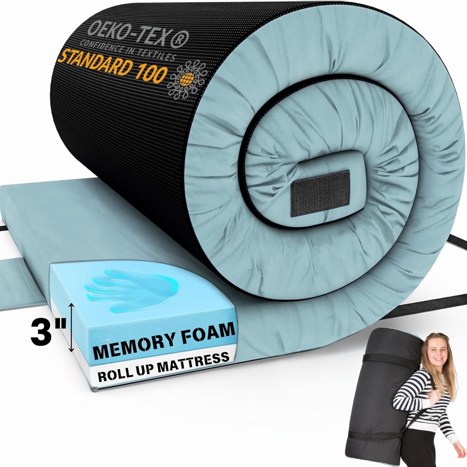 Hazli Matrix Air-Cell Memory Foam Camping Mattress – 6 Sizes, 5 Colors