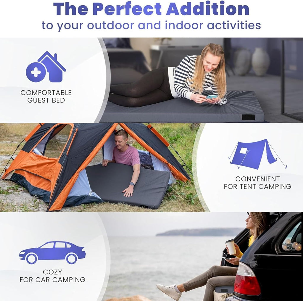Hazli Matrix Air-Cell Memory Foam Camping Mattress – 6 Sizes, 5 Colors