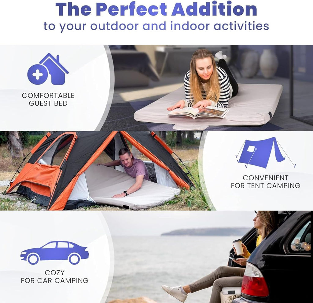 Hazli Matrix Air-Cell Memory Foam Camping Mattress – 6 Sizes, 5 Colors