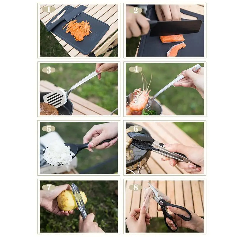 8-Piece Camping Cookware & Utensil Set