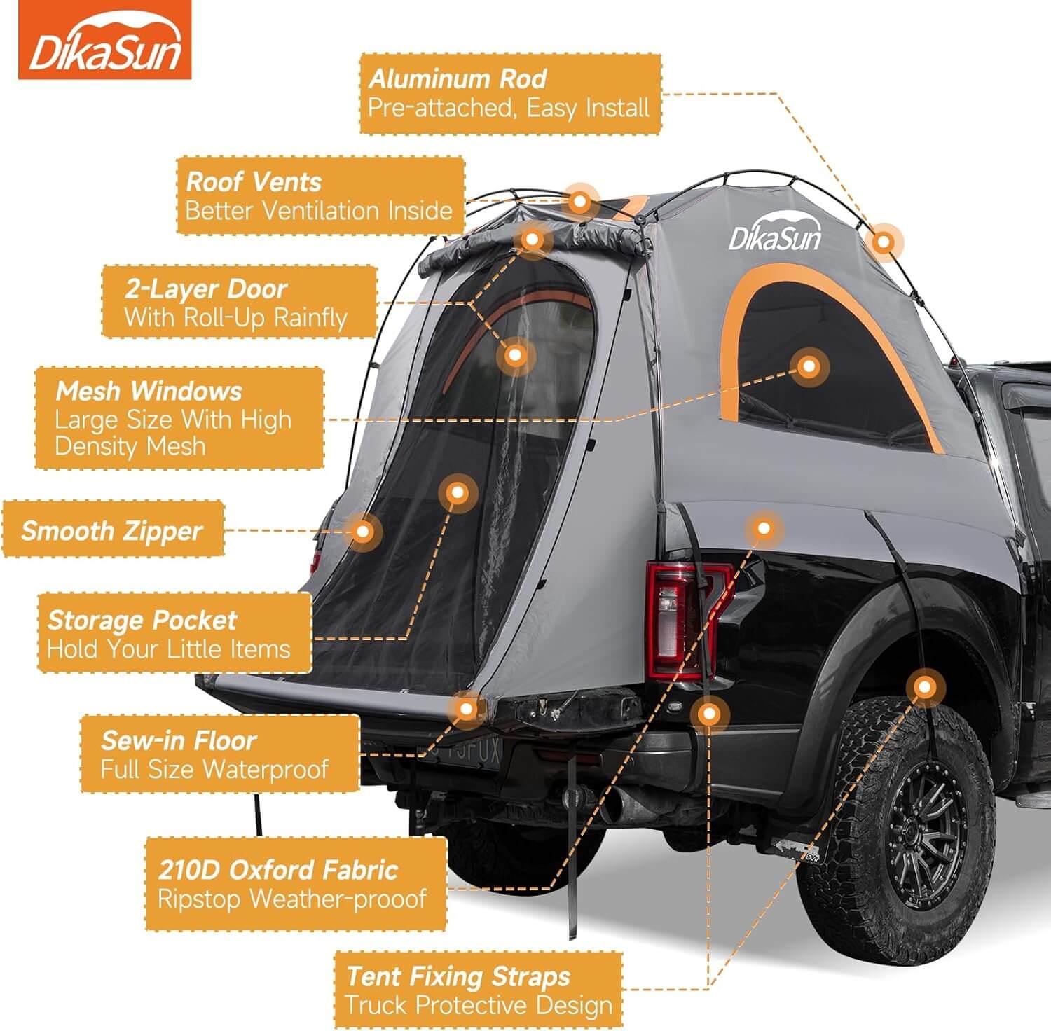 Pickup Truck Bed Tent - Easy Setup Camping Shelter