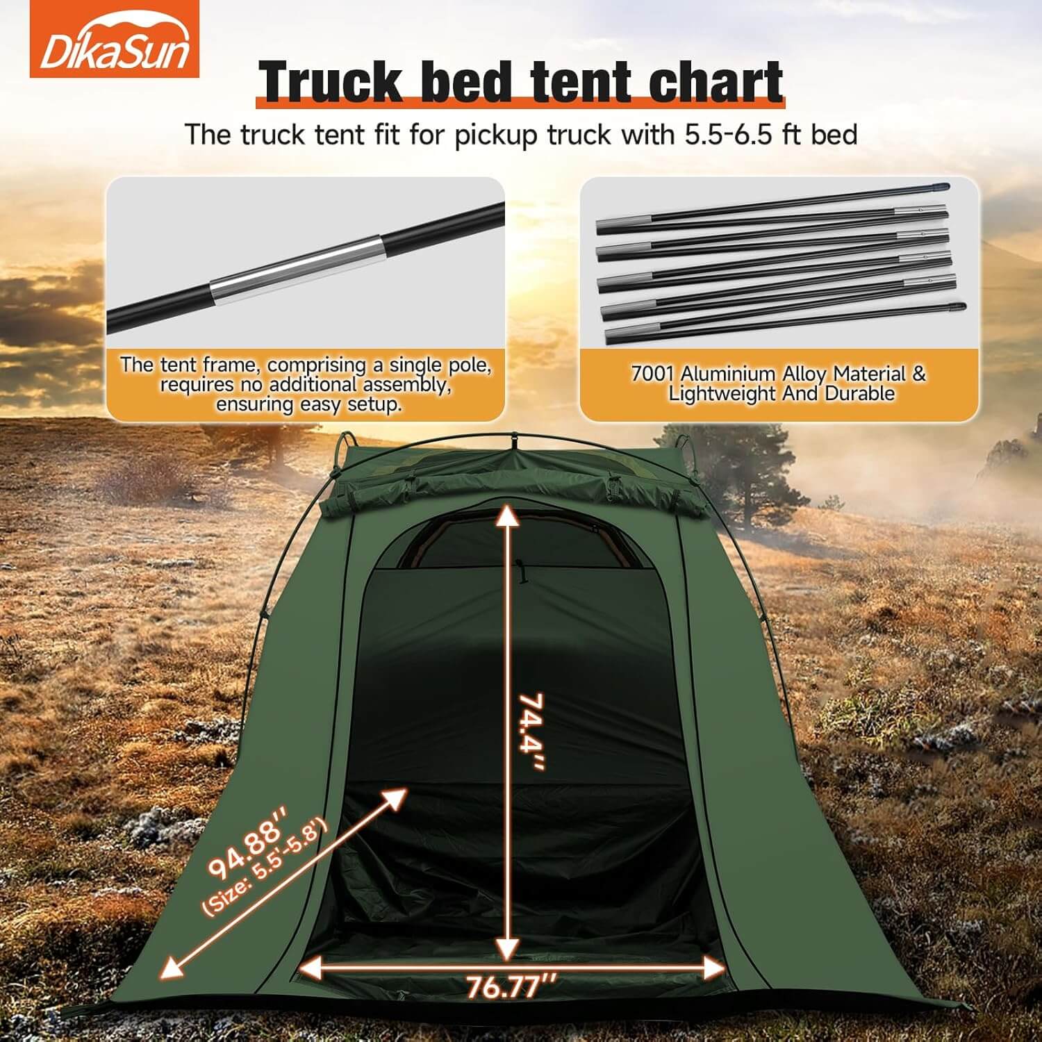 Pickup Truck Bed Tent - Easy Setup Camping Shelter