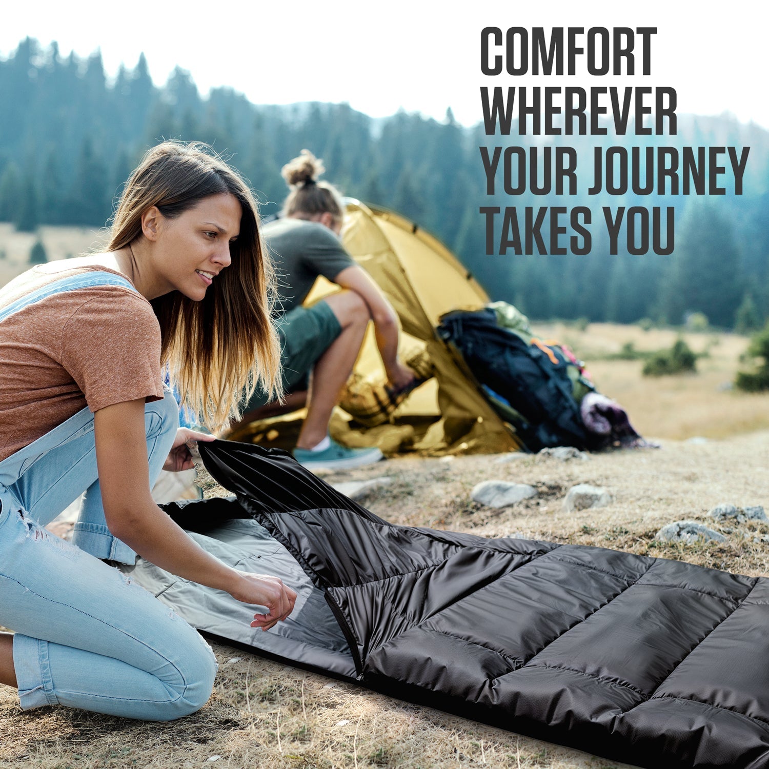 VENTURE 4TH XXL Sleeping Bag for Big & Tall Campers – 30°F to 70°F