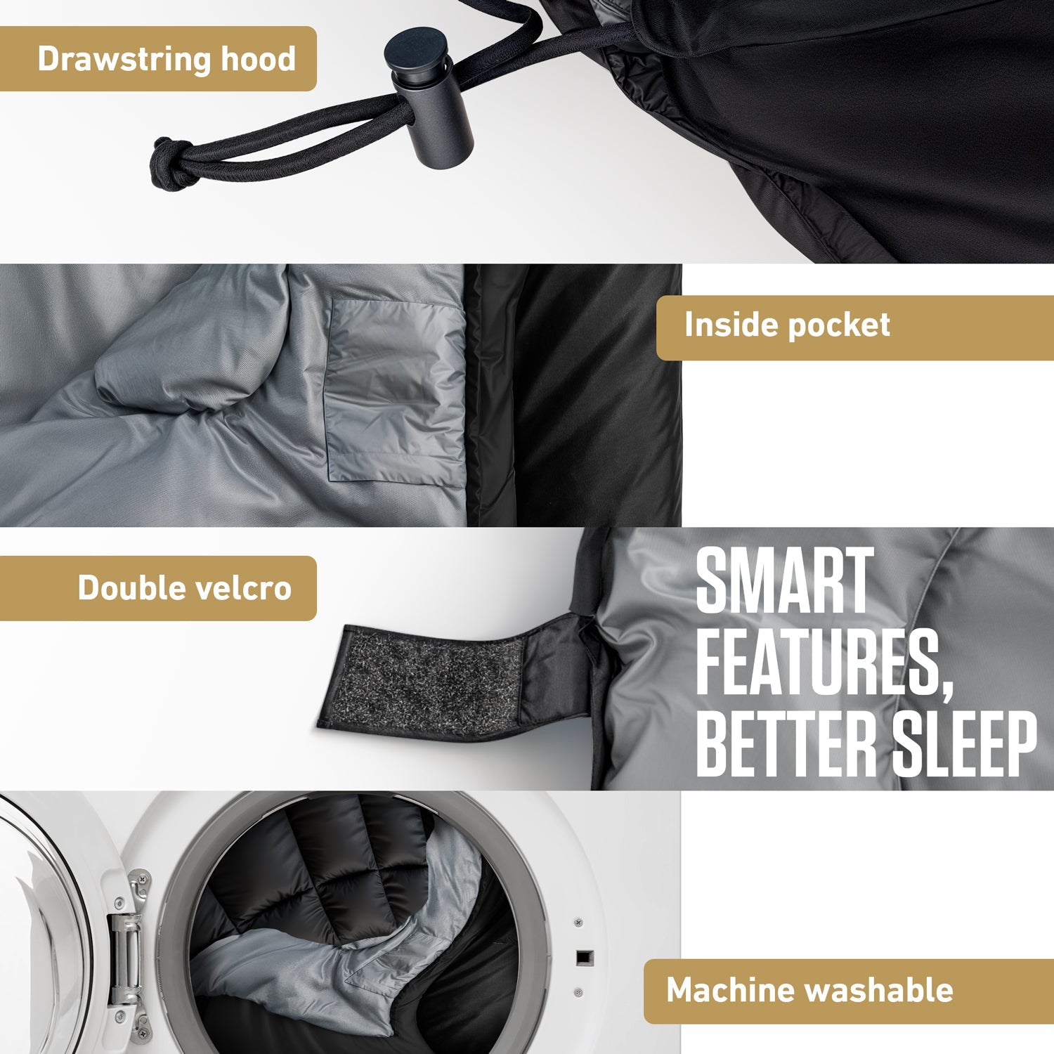 VENTURE 4TH XXL Sleeping Bag for Big & Tall Campers – 30°F to 70°F