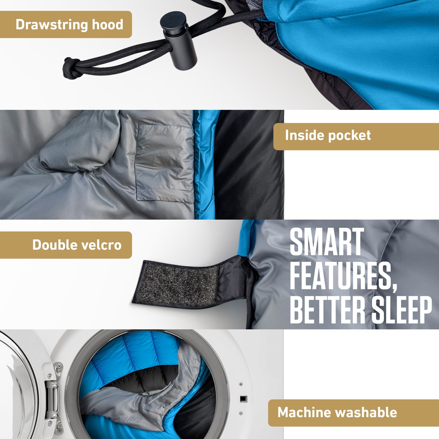 VENTURE 4TH Lightweight Summer Sleeping Bag – 40°F to 70°F