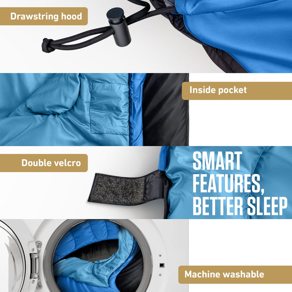 VENTURE 4TH Lightweight Summer Sleeping Bag – 40°F to 70°F