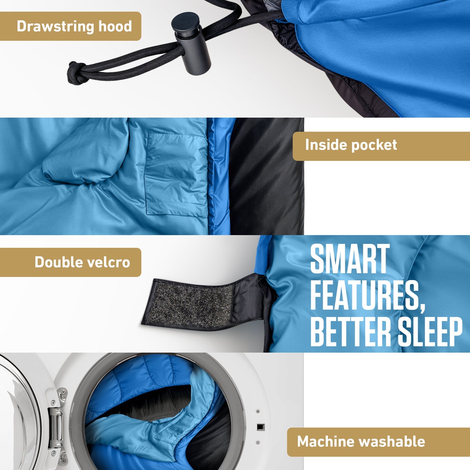 VENTURE 4TH Lightweight Summer Sleeping Bag – 40°F to 70°F