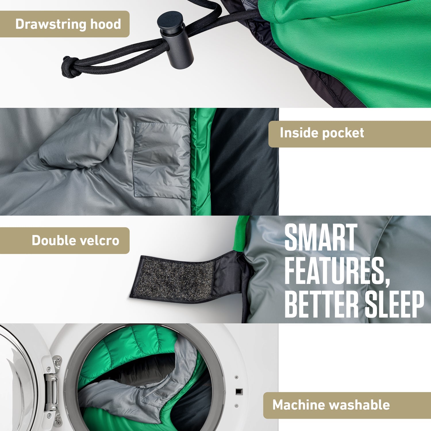 VENTURE 4TH XXL Sleeping Bag for Big & Tall Campers – 30°F to 70°F