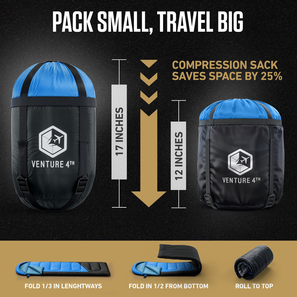 VENTURE 4TH Lightweight Summer Sleeping Bag – 40°F to 70°F