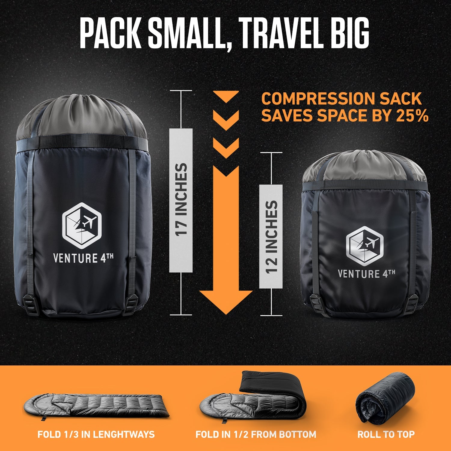 VENTURE 4TH Lightweight Summer Sleeping Bag – 40°F to 70°F