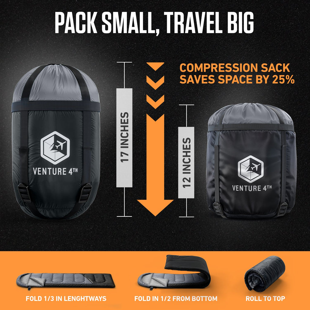 VENTURE 4TH Lightweight Summer Sleeping Bag – 40°F to 70°F