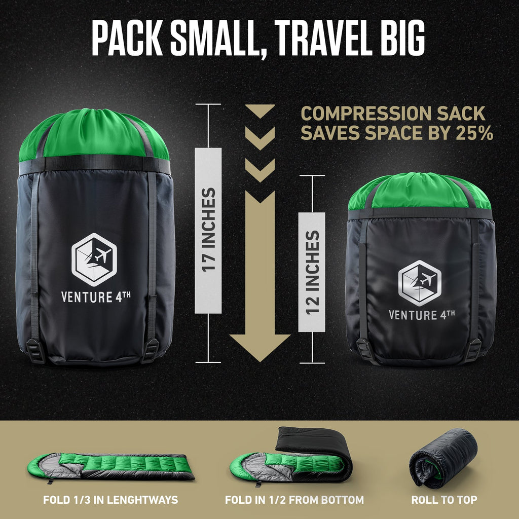 VENTURE 4TH Lightweight Summer Sleeping Bag – 40°F to 70°F