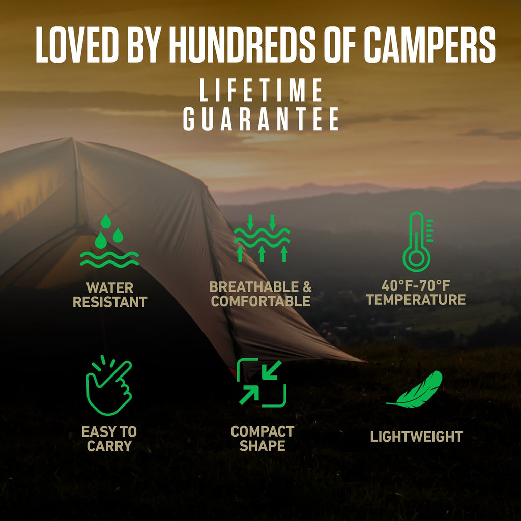 VENTURE 4TH XXL Sleeping Bag for Big & Tall Campers – 30°F to 70°F