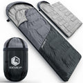 Gray sleeping bag with black carrying case on a white background, featuring 'Venture 4th' branding.