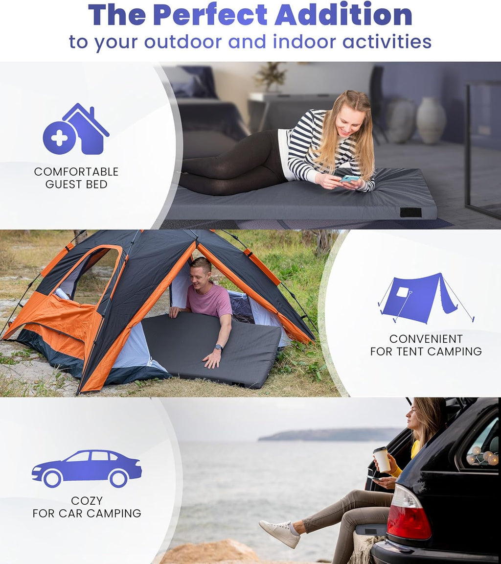 Hazli Matrix Air-Cell Memory Foam Camping Mattress – 6 Sizes, 5 Colors