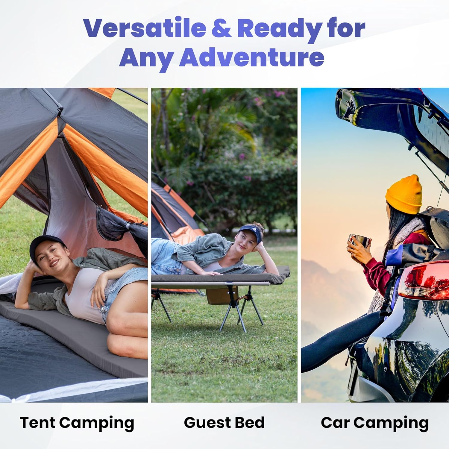 Hazli Matrix Air-Cell Memory Foam Camping Mattress – 6 Sizes, 5 Colors