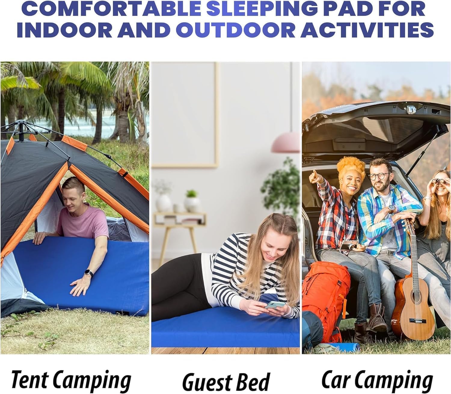 Hazli Matrix Air-Cell Memory Foam Camping Mattress – 6 Sizes, 5 Colors