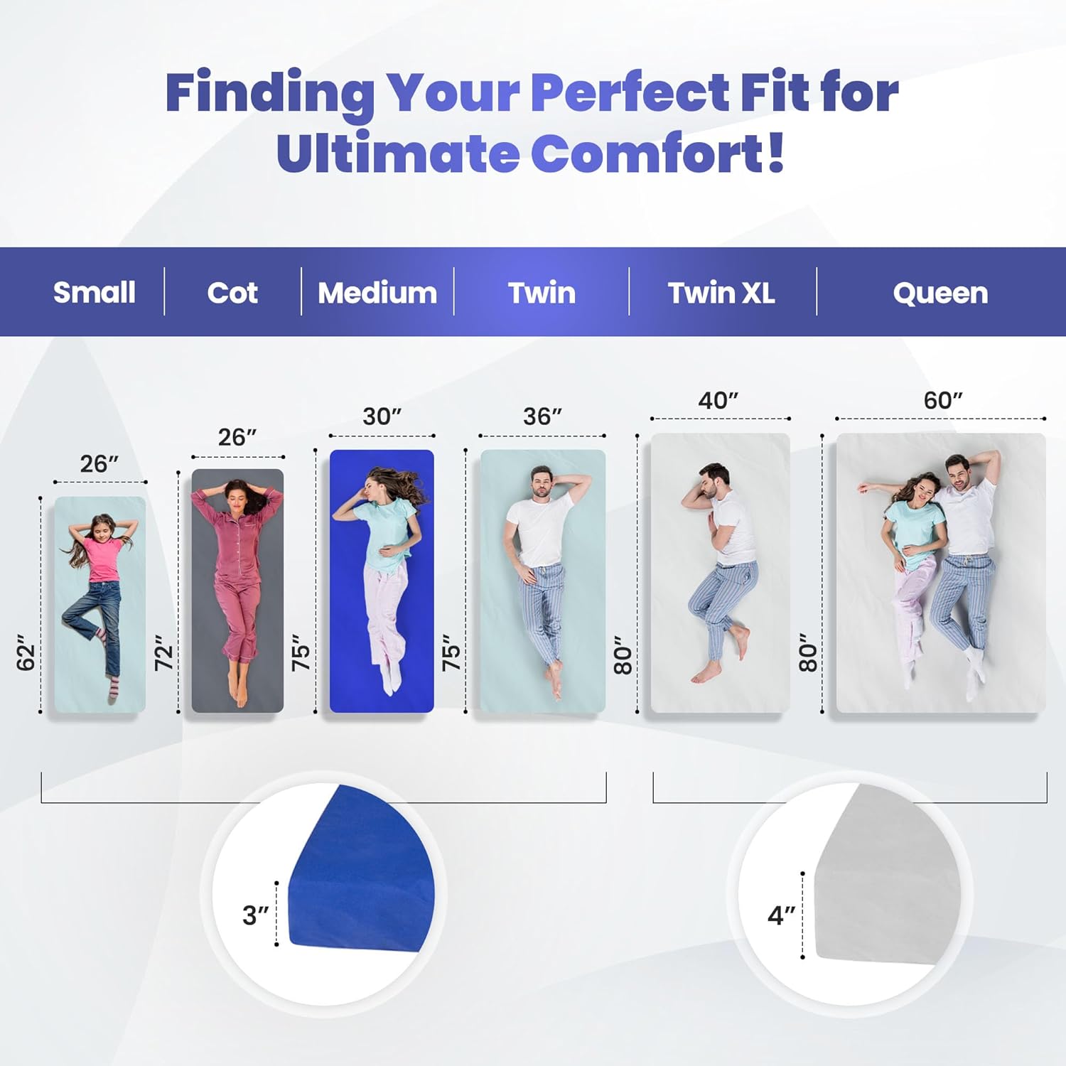 Hazli Matrix Air-Cell Memory Foam Camping Mattress – 6 Sizes, 5 Colors