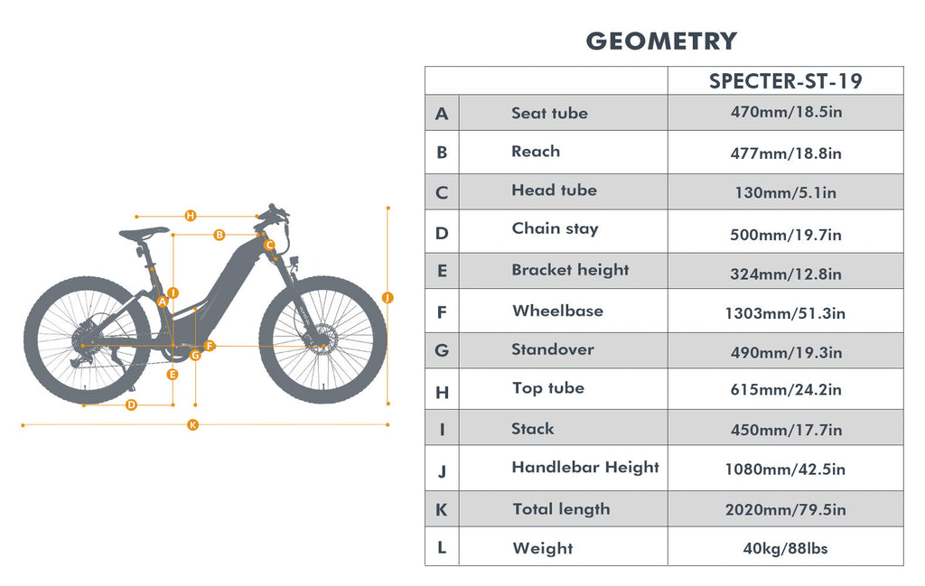 SPECTER-ST 2.0 Electric Mountain Bike - 1000w Mid Motor