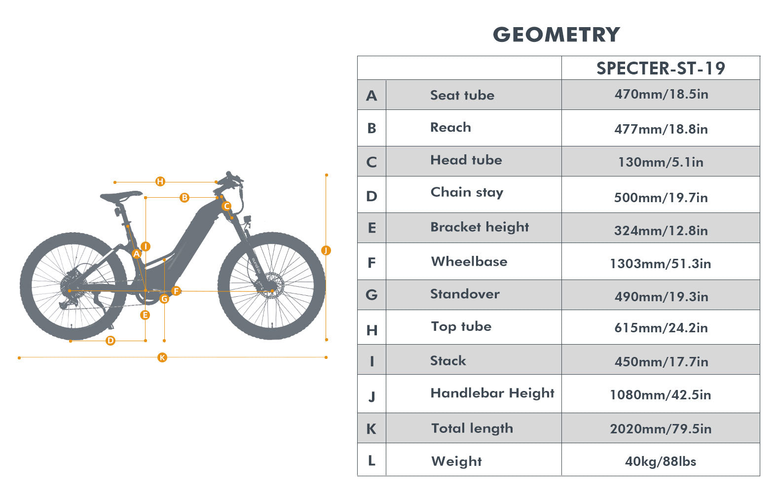 SPECTER-ST 2.0 Electric Mountain Bike - 1000w Mid Motor