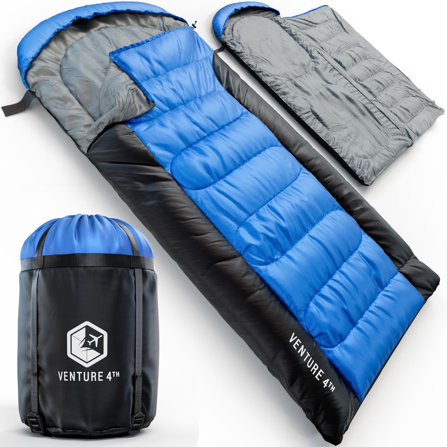 VENTURE 4TH XXL Sleeping Bag for Big & Tall Campers – 30°F to 70°F