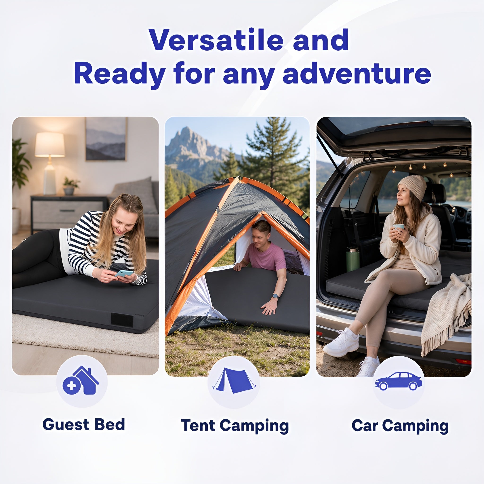 Hazli Matrix Air-Cell Memory Foam Camping Mattress – 6 Sizes, 5 Colors