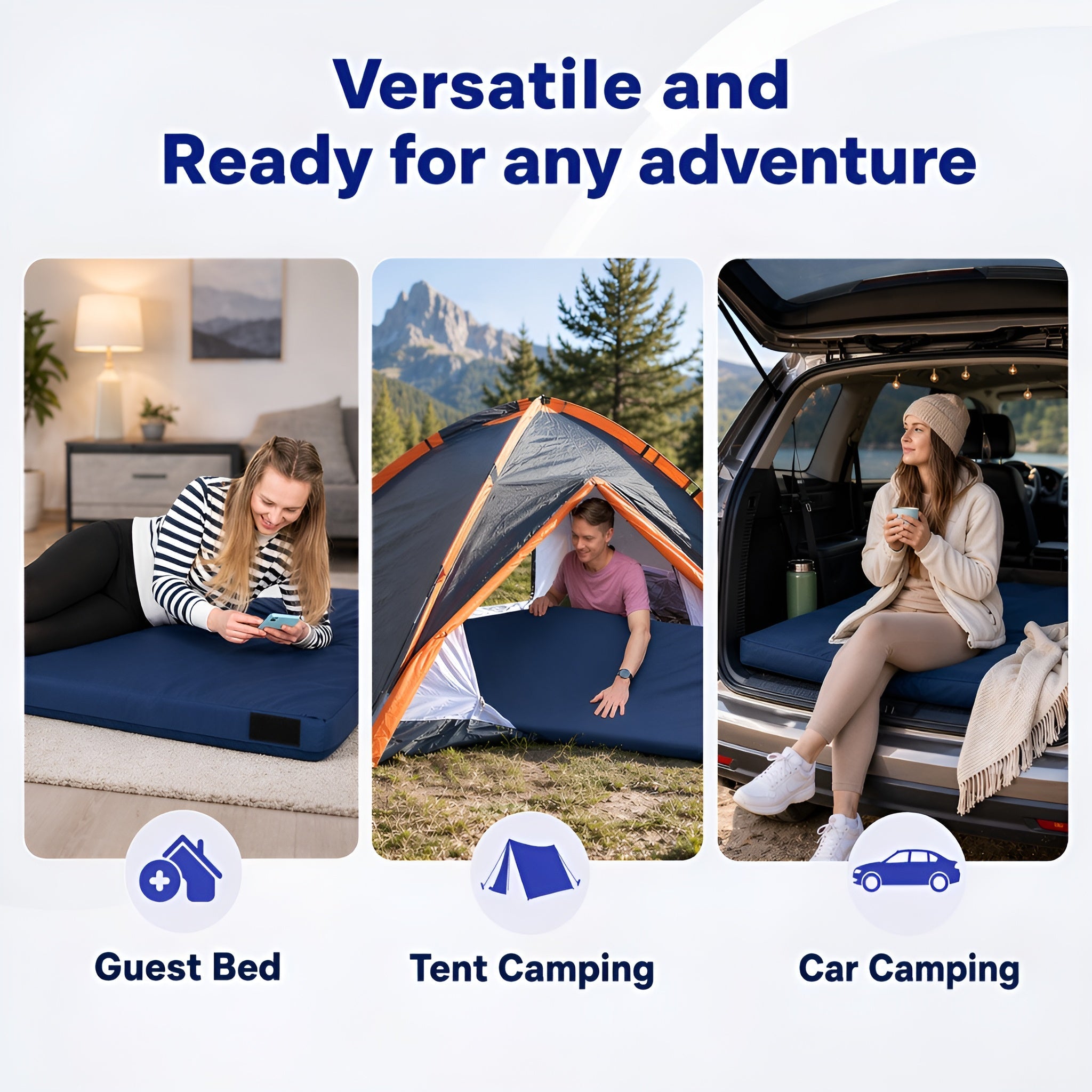 Hazli Matrix Air-Cell Memory Foam Camping Mattress – 6 Sizes, 5 Colors