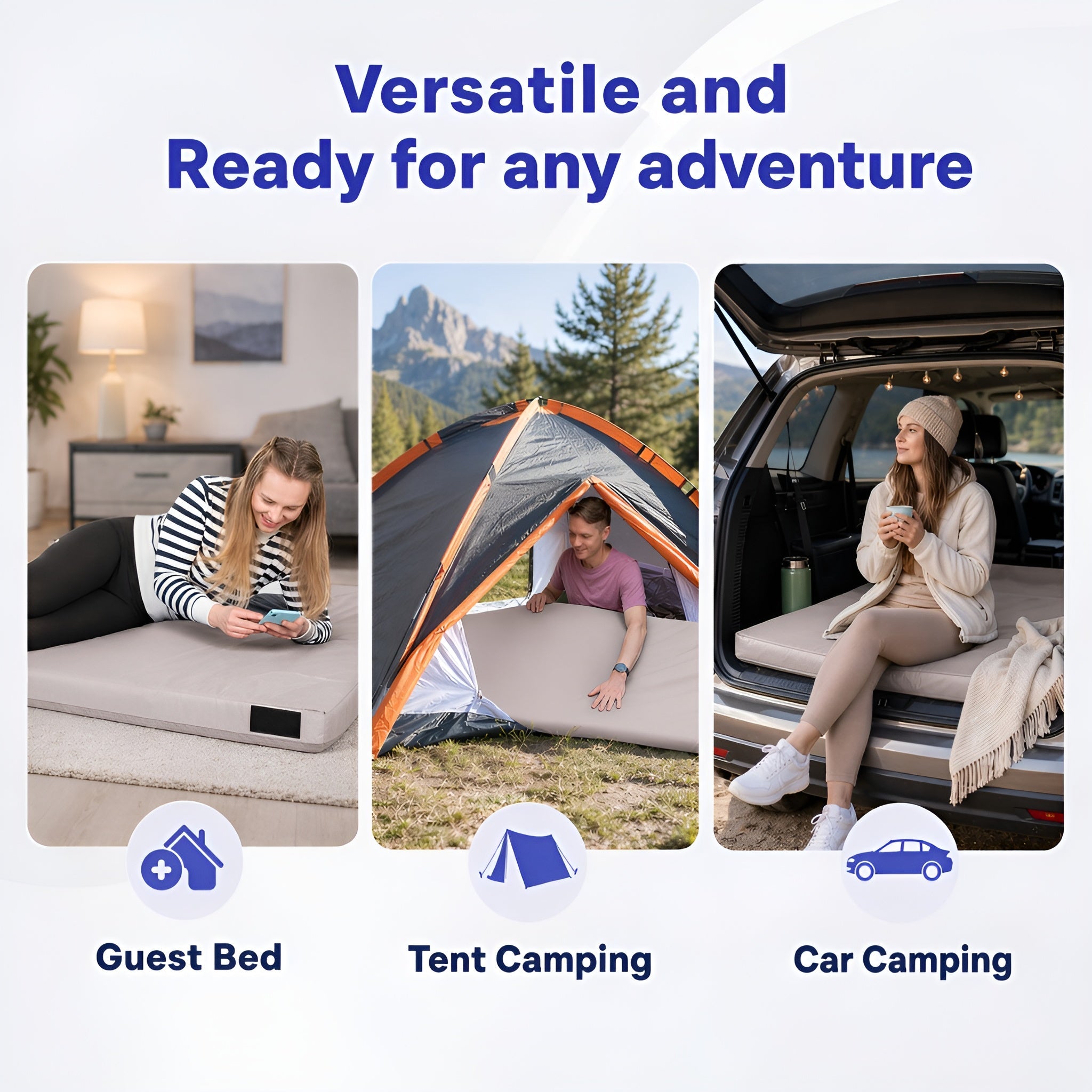 Hazli Matrix Air-Cell Memory Foam Camping Mattress – 6 Sizes, 5 Colors