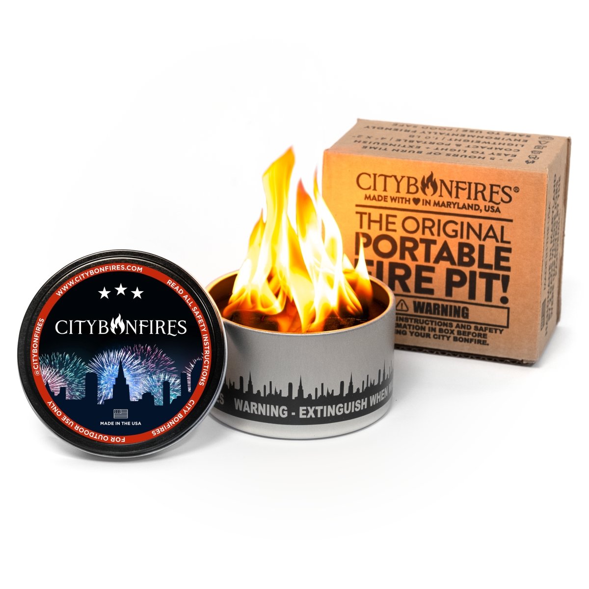 City Bonfires USA Limited Edition – Portable Bonfire in a Tin