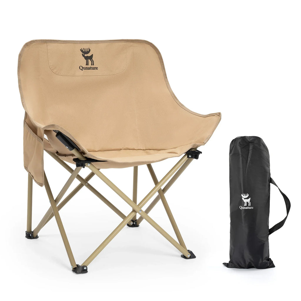 Folding Camping Chair with Ergonomic Support – Adult & Kids | Carbon Steel Frame