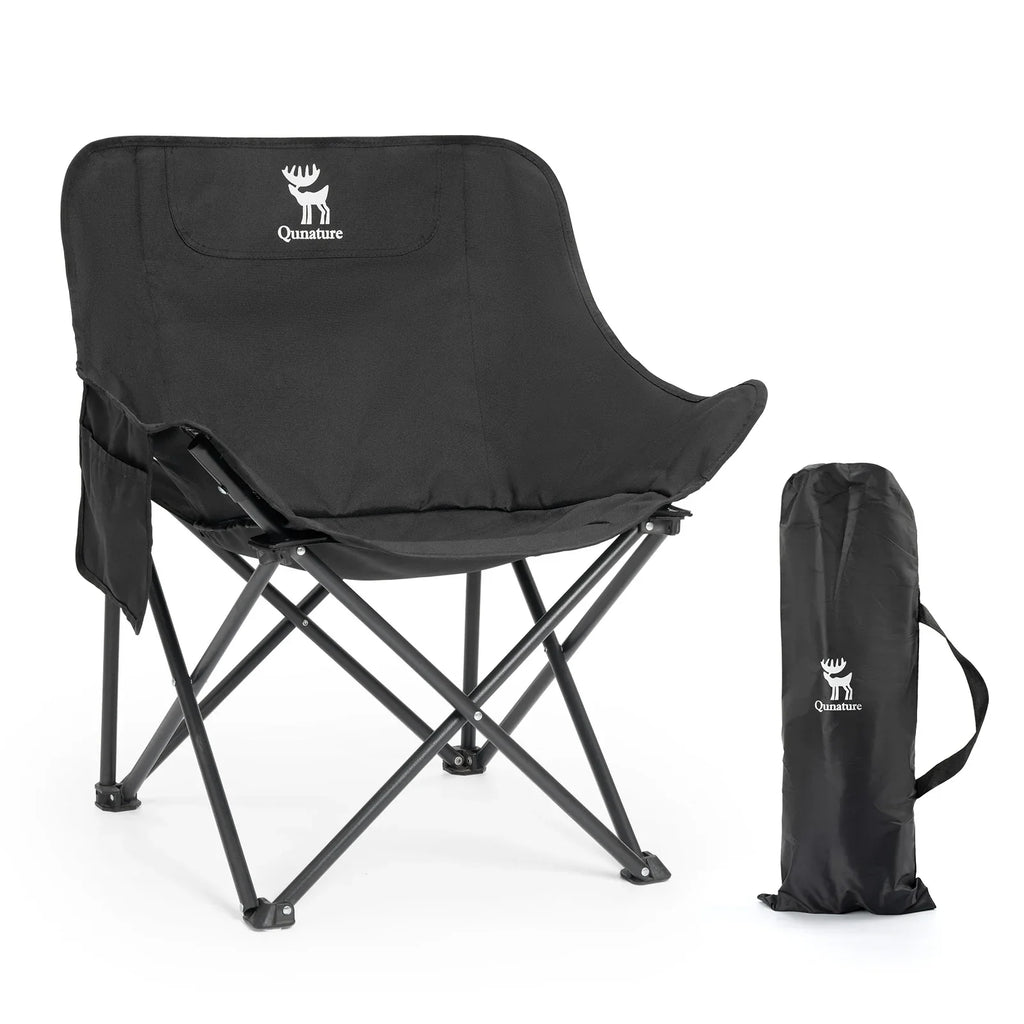 Folding Camping Chair with Ergonomic Support – Adult & Kids | Carbon Steel Frame