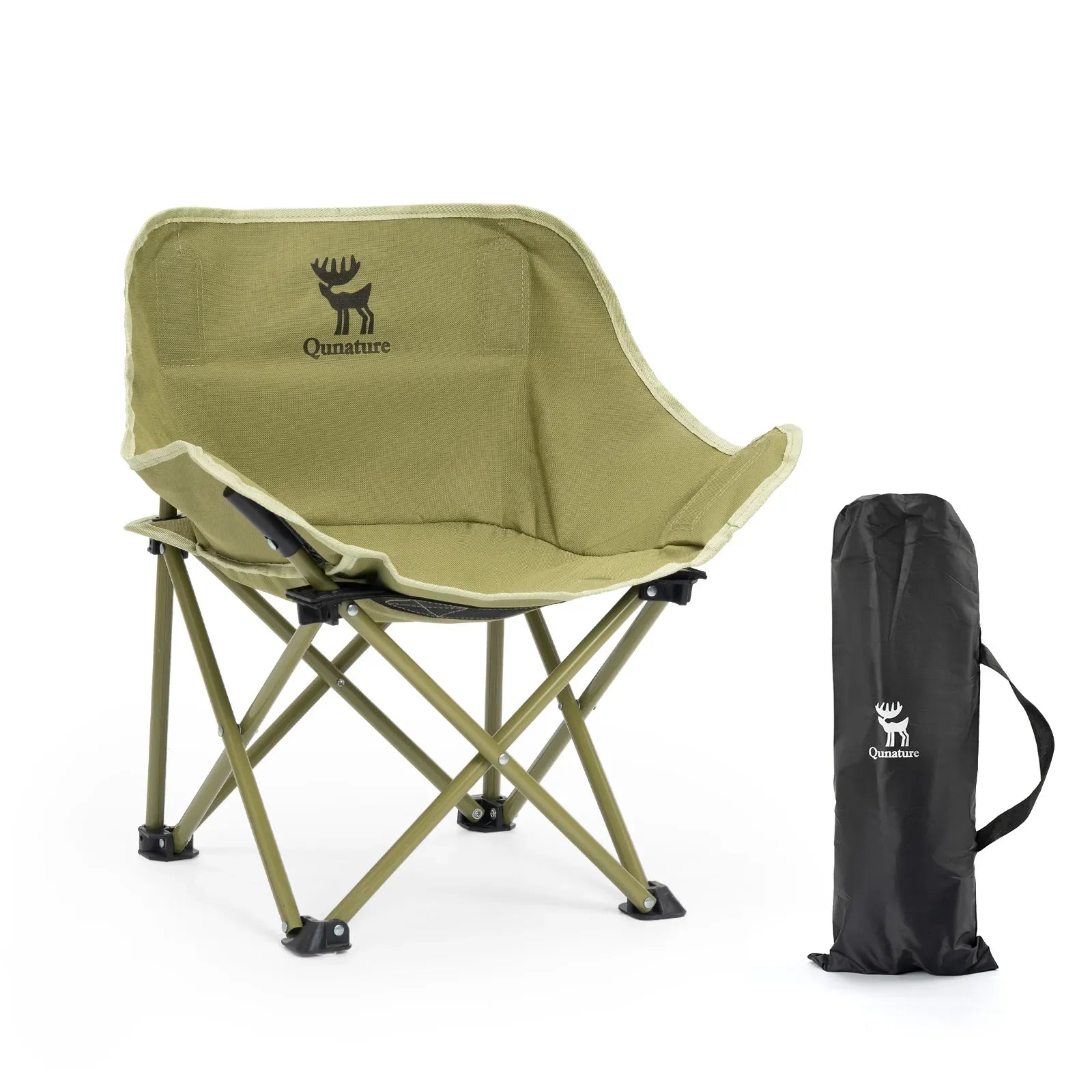 Folding Camping Chair with Ergonomic Support – Adult & Kids | Carbon Steel Frame
