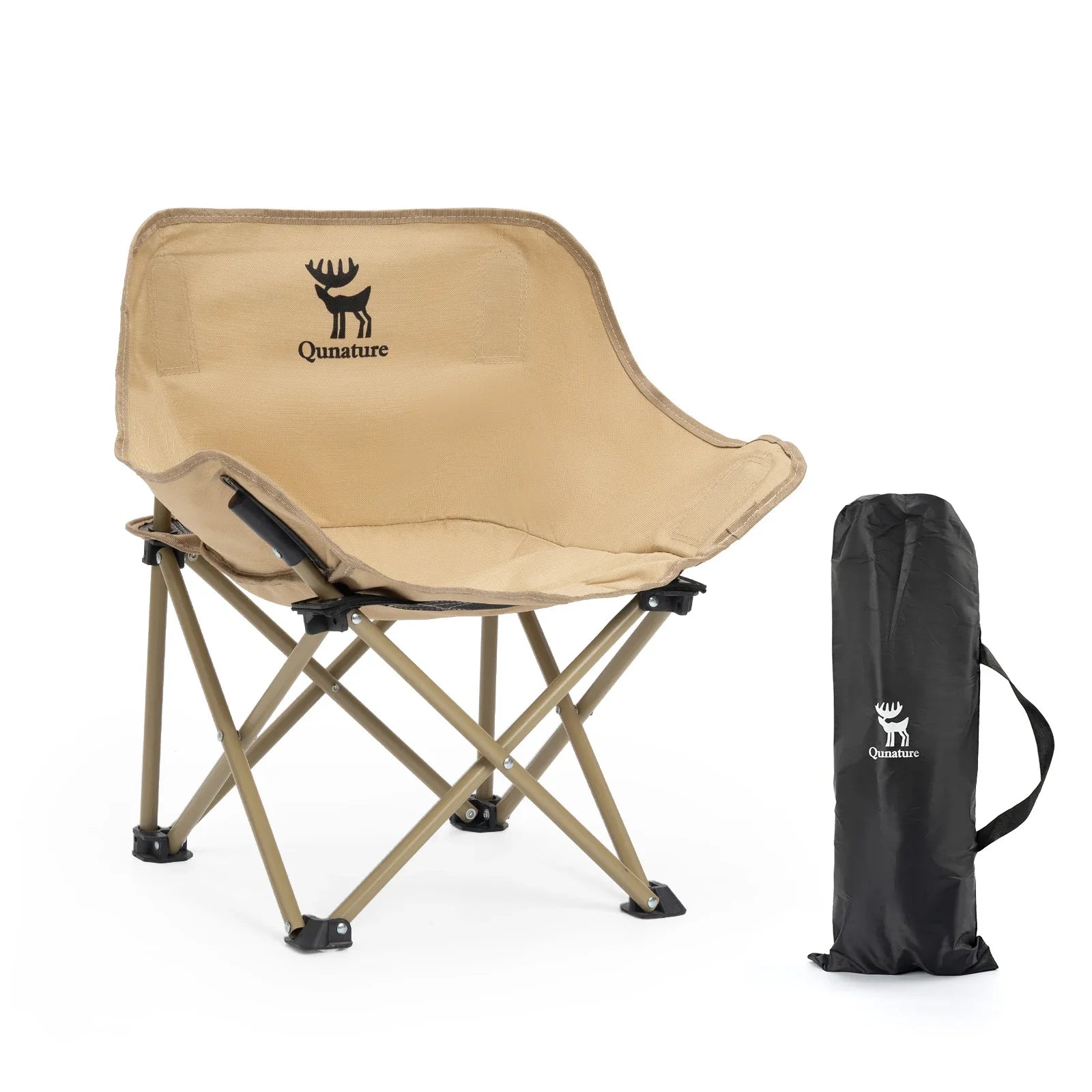 Folding Camping Chair with Ergonomic Support – Adult & Kids | Carbon Steel Frame