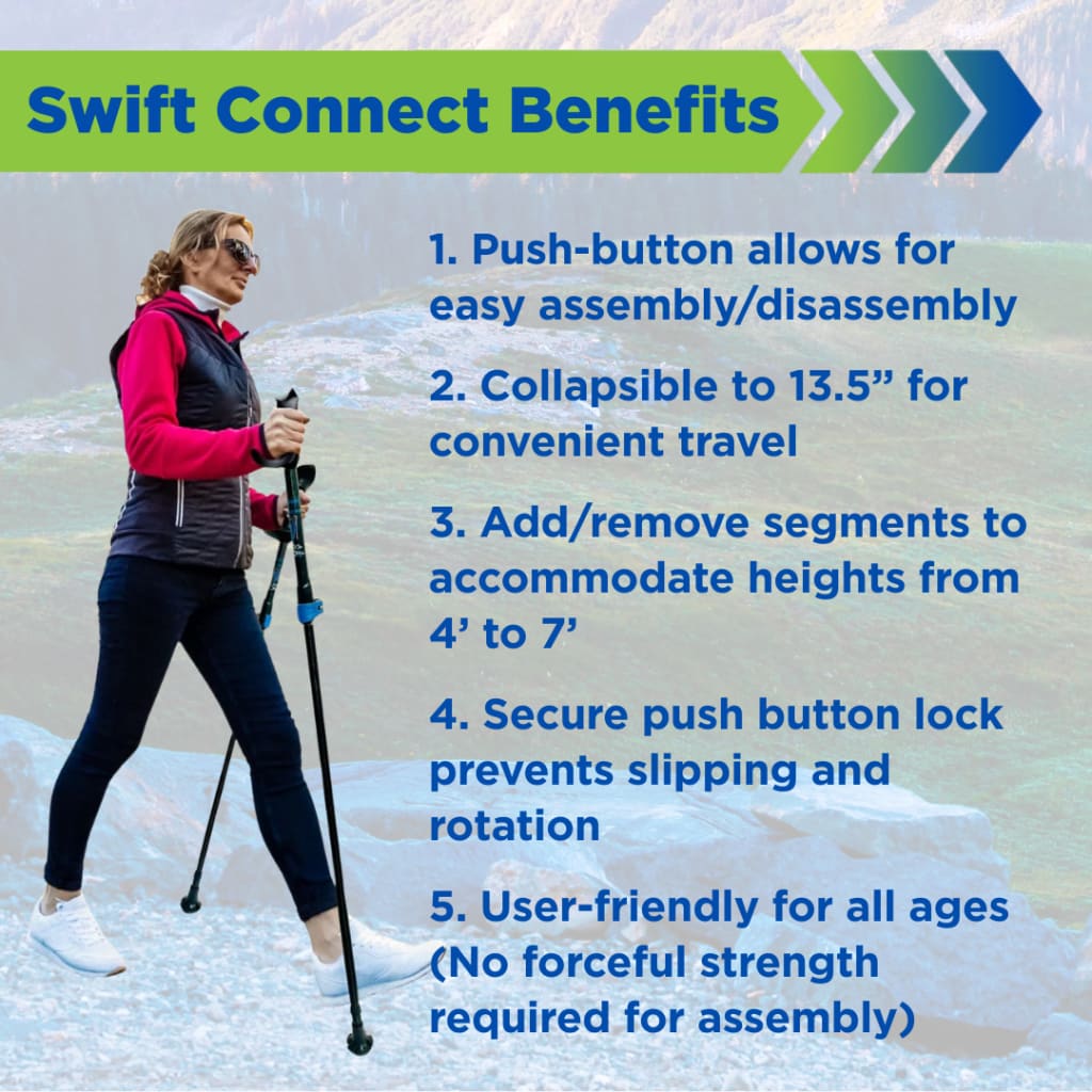 York Nordic Motivator Travel Poles – Balance & Rehab