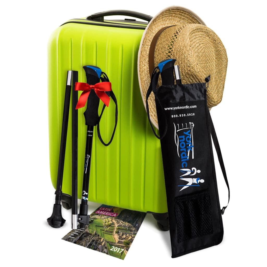 York Nordic Folding Travel Walking & Hiking Poles – Collapses to 13.5"